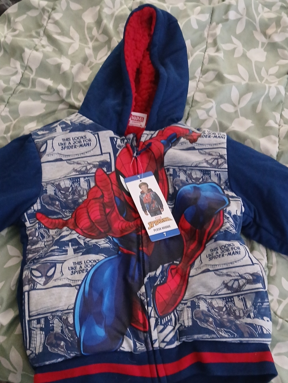 Marvel Spider-Man Comic Panel Hoodie in Blue & Red